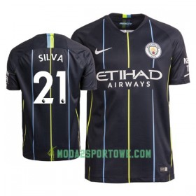 Koszulka Manchester City David Silva 21 Wyjazdowe Stroje Piłkarskie 2018-2019 Krótki Rękaw